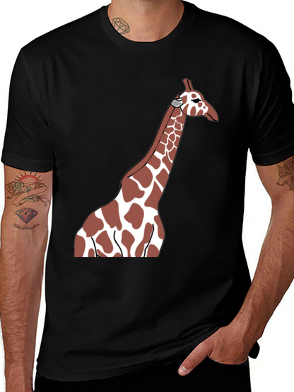 Giraffe Graphic Tee - Black Casual T-Shirt