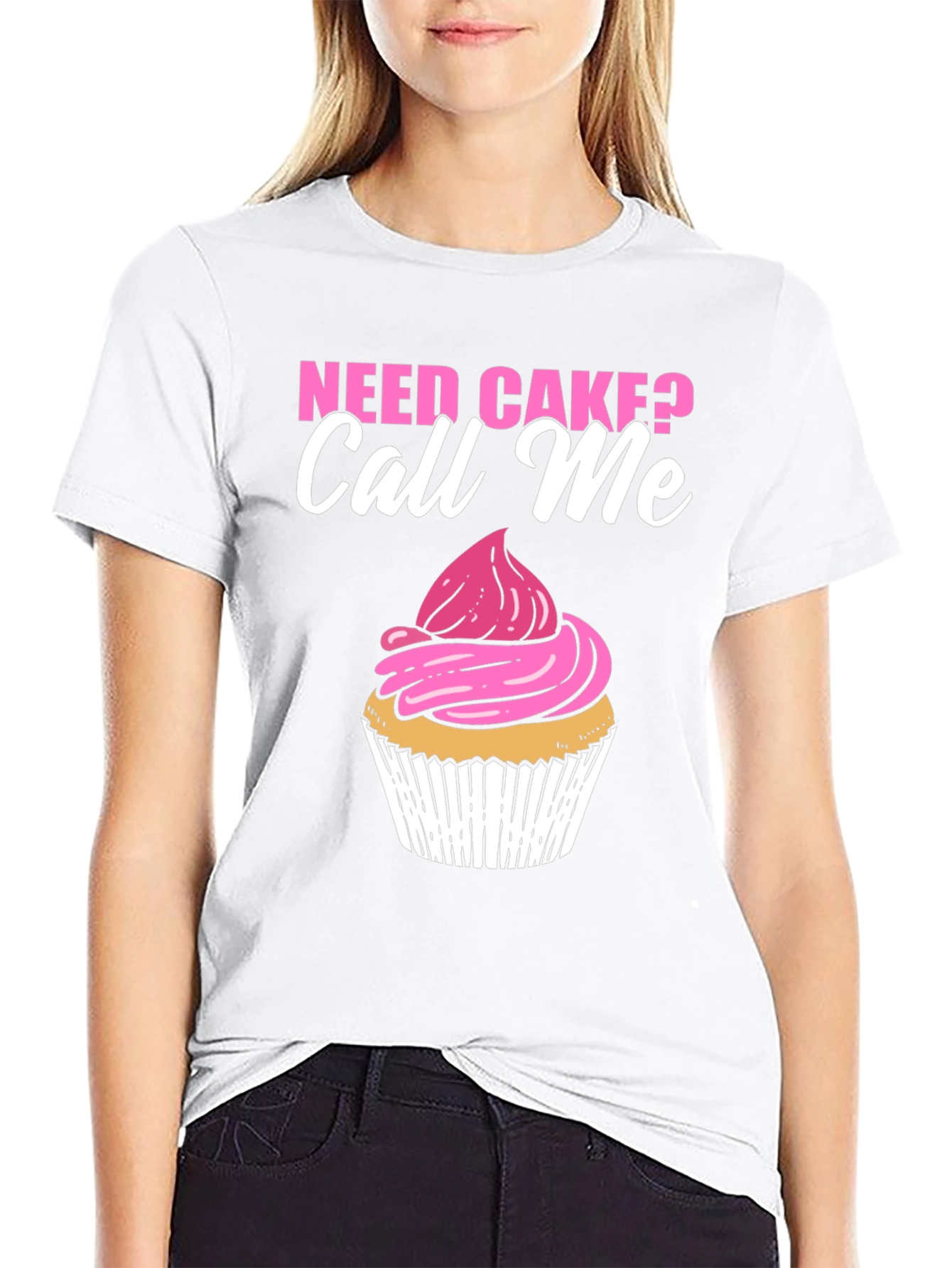 Need Cake? Call Me Black T-Shirt Cupcake