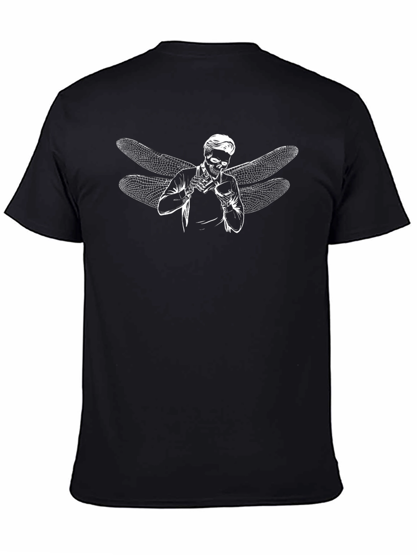 Dragonfly Skull Graphic Black T-Shirt