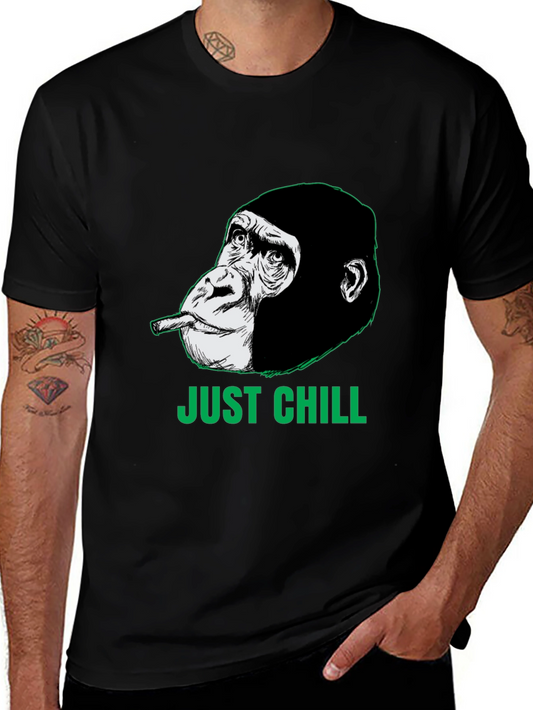 Just Chill Gorilla Graphic Tee - Relaxed Style