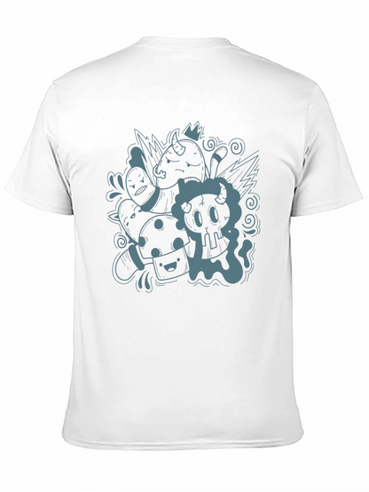 Funky Doodle Graphic Black T-Shirt - Unisex Casual Tee