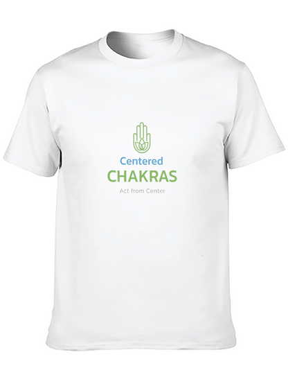 Centered Chakras Black T-Shirt: Act from Center
