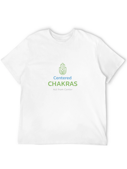 Centered Chakras Black T-Shirt: Act from Center