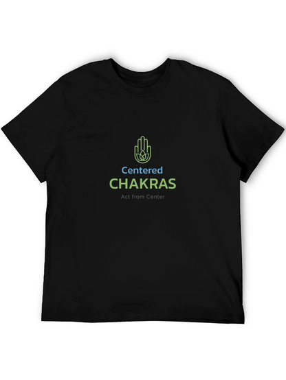 Centered Chakras Black T-Shirt: Act from Center