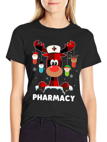 Pharmacy Christmas Reindeer T-Shirt