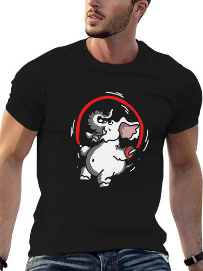 Elephant Rope T-Shirt - Black Cotton Graphic Tee