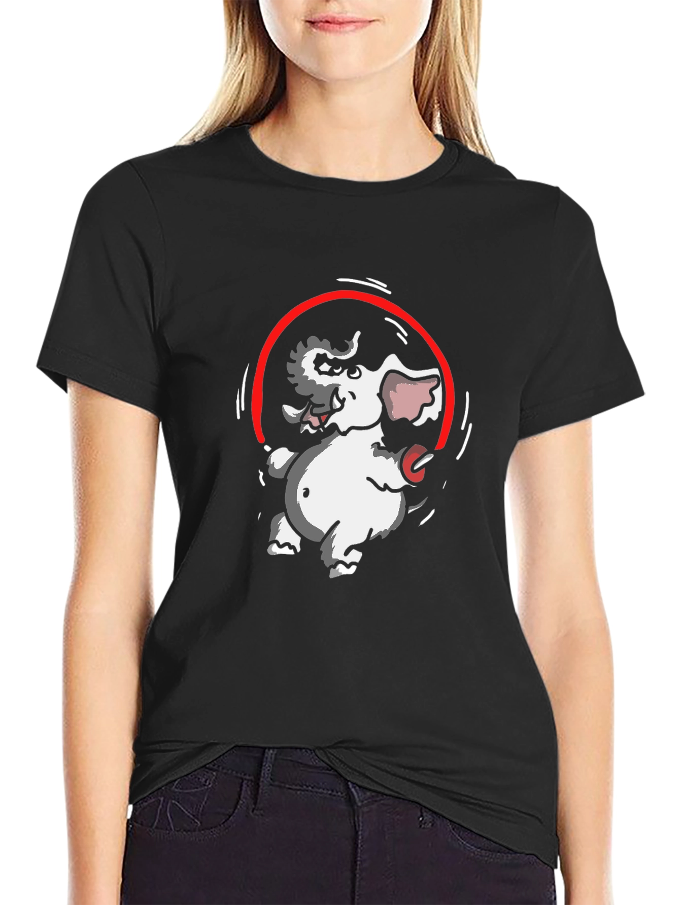 Elephant Rope T-Shirt - Black Cotton Graphic Tee