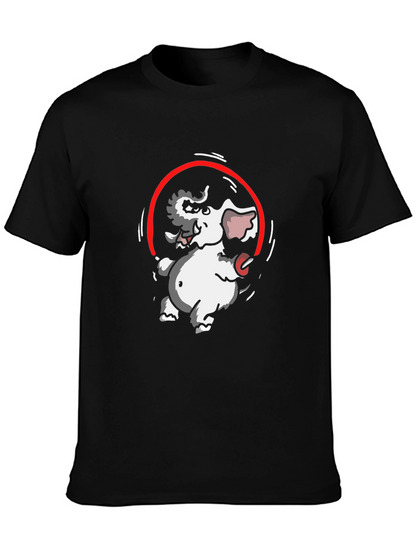 Elephant Rope T-Shirt - Black Cotton Graphic Tee