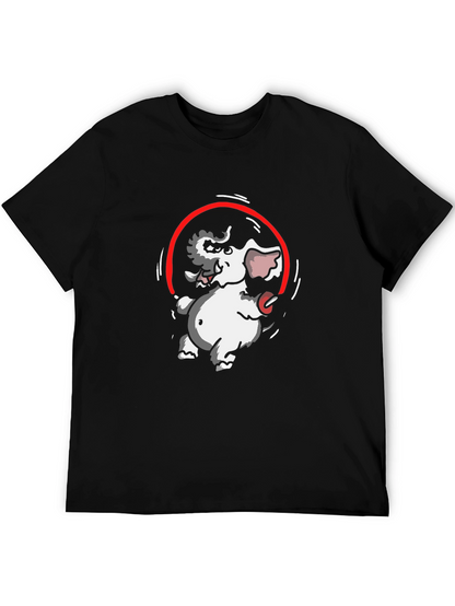 Elephant Rope T-Shirt - Black Cotton Graphic Tee
