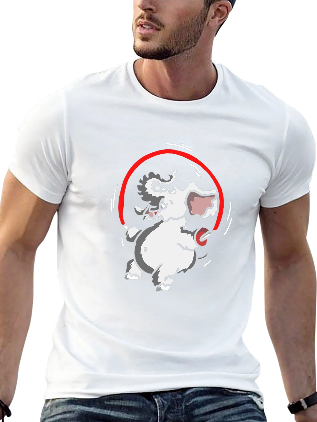 Elephant Rope T-Shirt - Black Cotton Graphic Tee