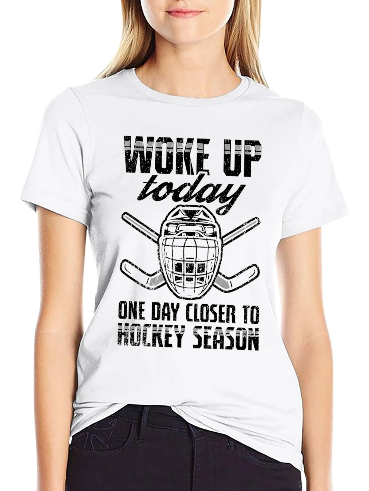 Hockey Season Graphic Tee - Black