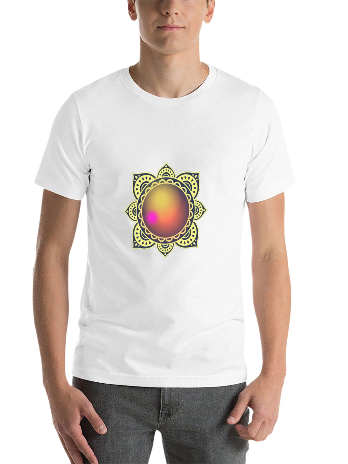 Mandala Print Black T-Shirt - Stylish & Comfortable