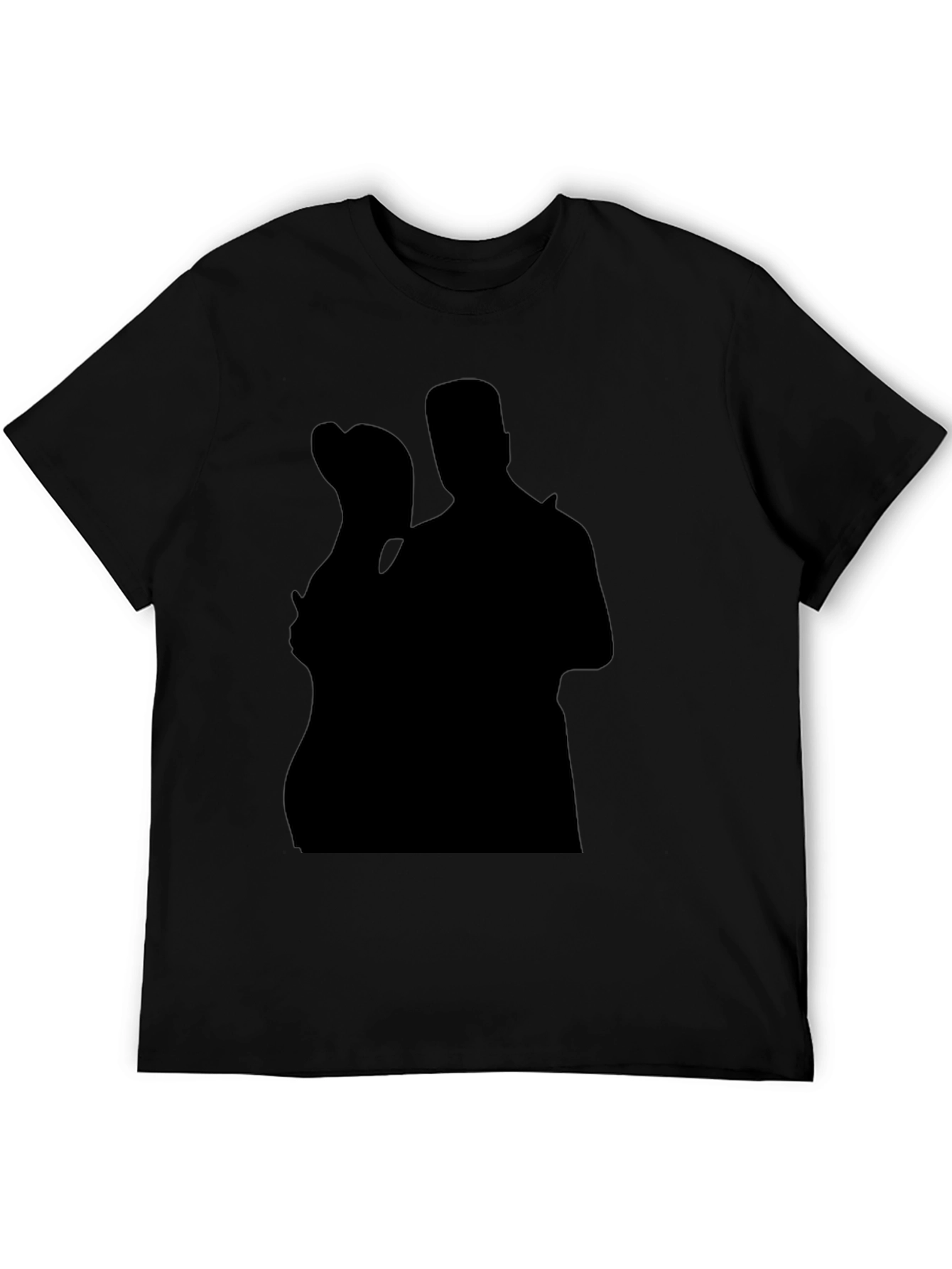 Silhouette Couple Black T-Shirt Casual Tee