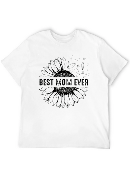 Best Mom Ever Sunflower Graphic Tee - Black