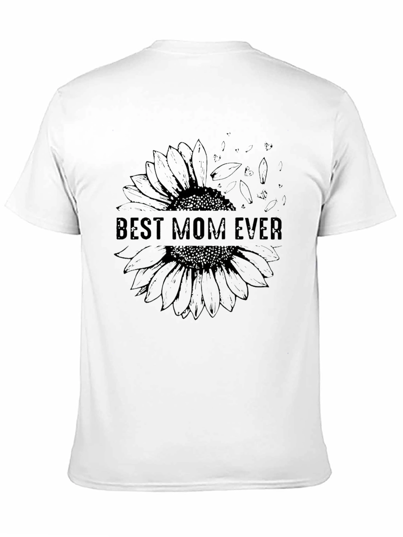 Best Mom Ever Sunflower Graphic Tee - Black