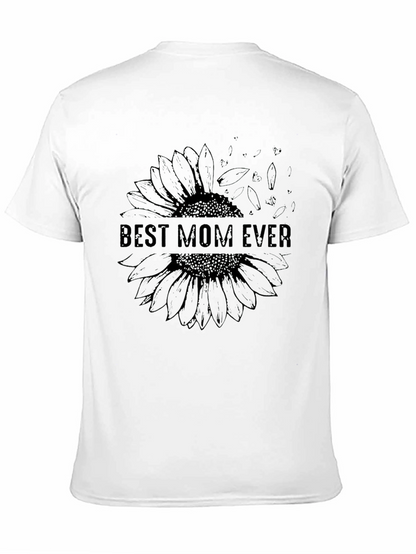 Best Mom Ever Sunflower Graphic Tee - Black