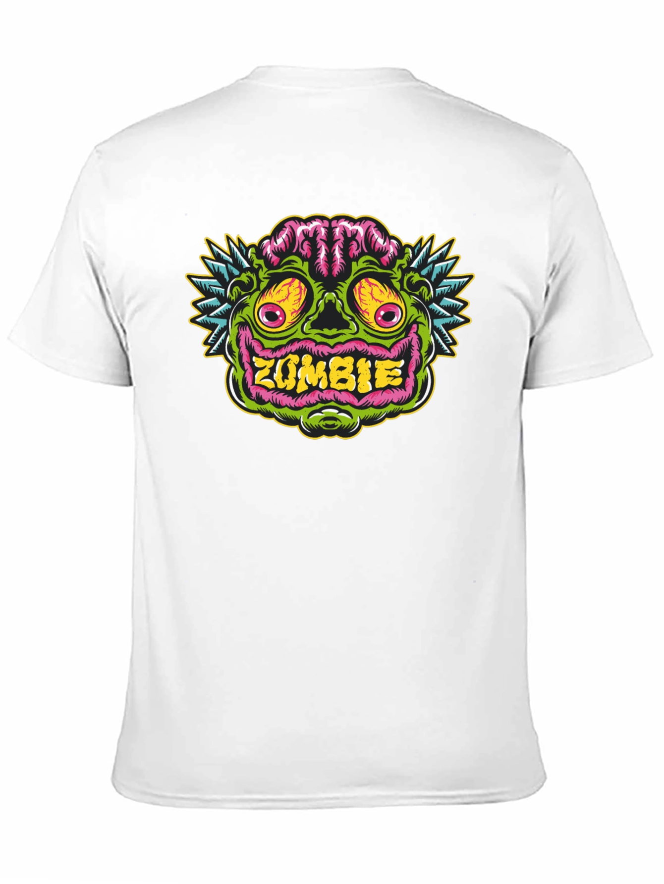 Zombie Face Graphic Tee - Black Cotton T-Shirt