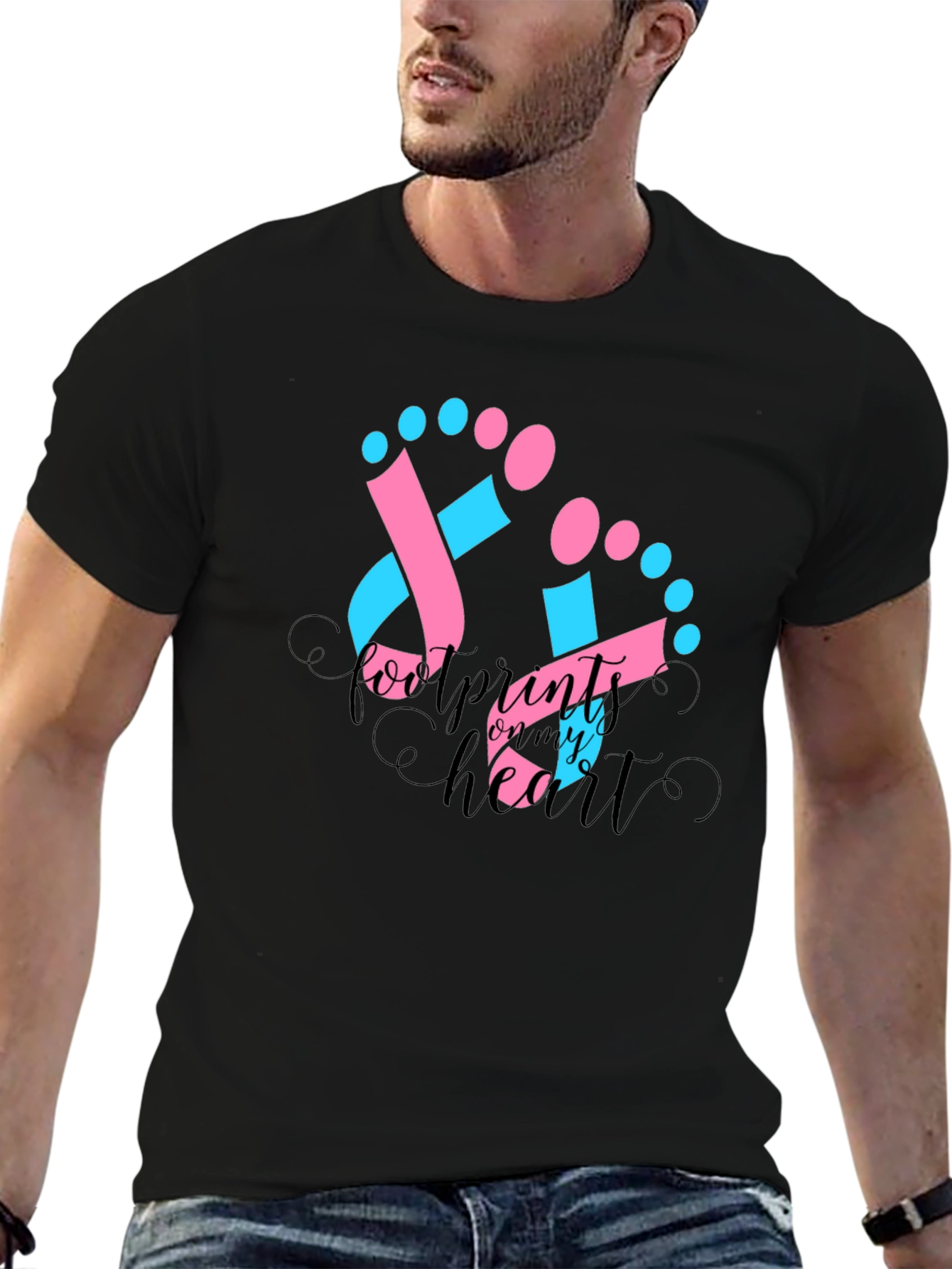 Footprints on My Heart T-Shirt - Baby Announcement