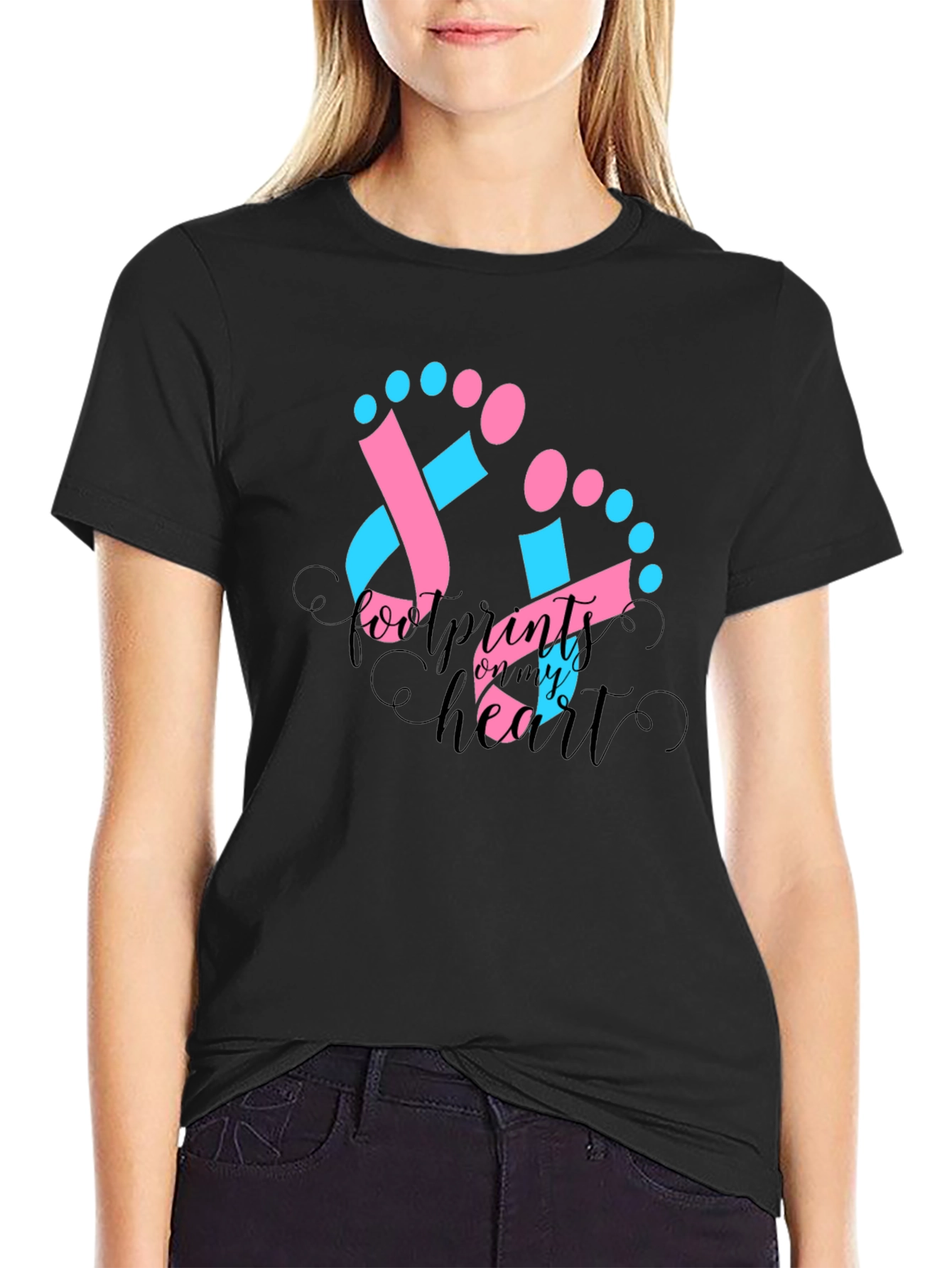 Footprints on My Heart T-Shirt - Baby Announcement
