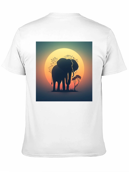 Sunset Elephant Graphic Tee - Black