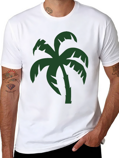 Tropical Palm Tree Graphic T-Shirt - Black