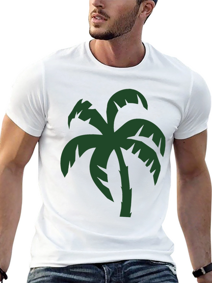 Tropical Palm Tree Graphic T-Shirt - Black