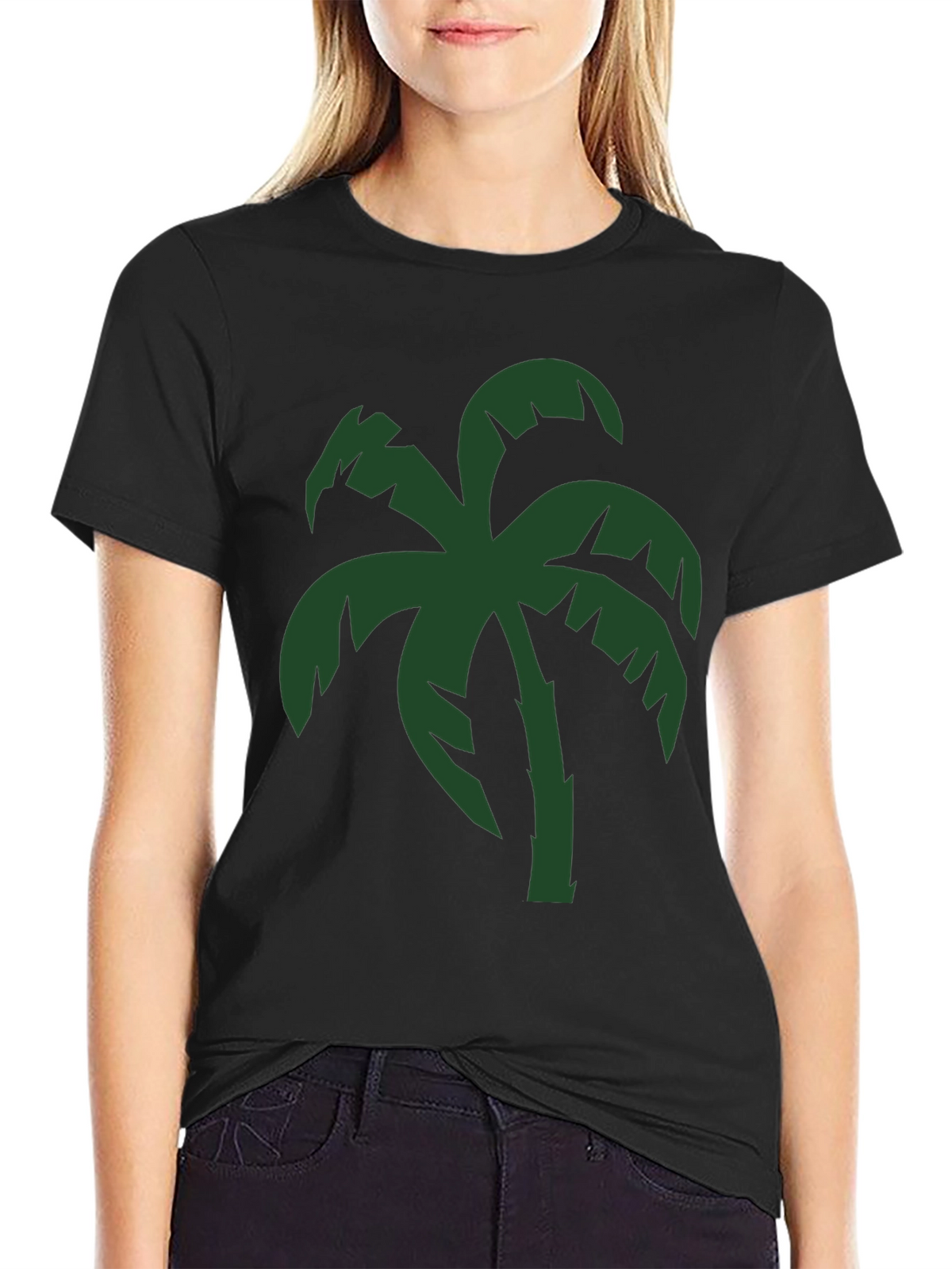 Tropical Palm Tree Graphic T-Shirt - Black