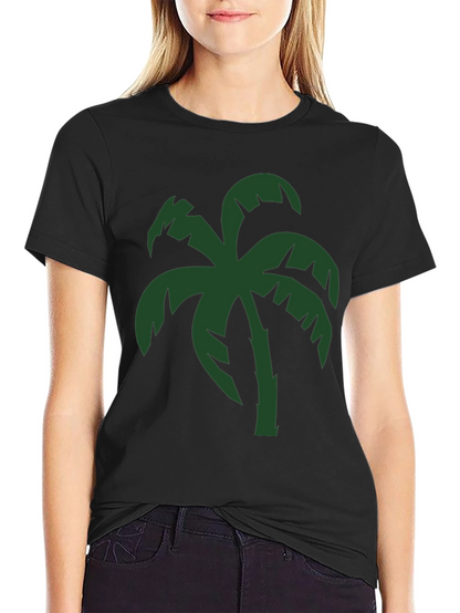 Tropical Palm Tree Graphic T-Shirt - Black