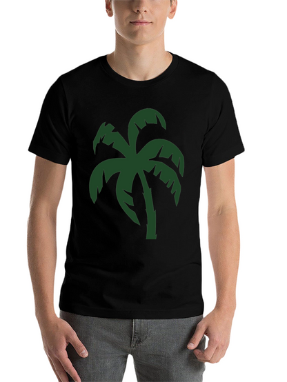 Tropical Palm Tree Graphic T-Shirt - Black