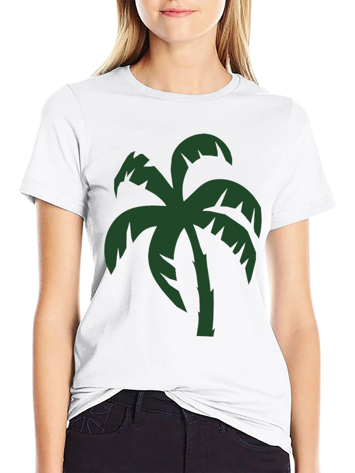 Tropical Palm Tree Graphic T-Shirt - Black