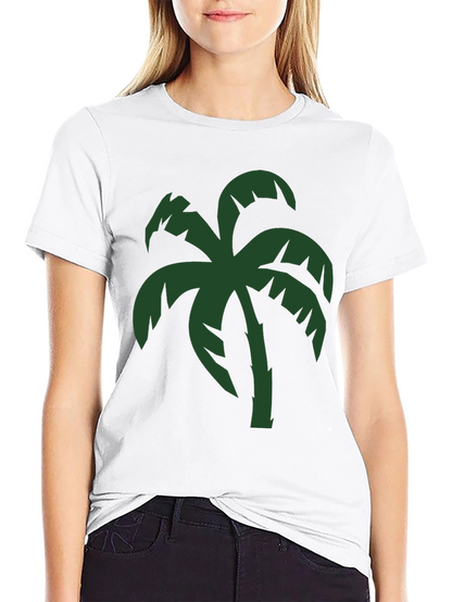 Tropical Palm Tree Graphic T-Shirt - Black