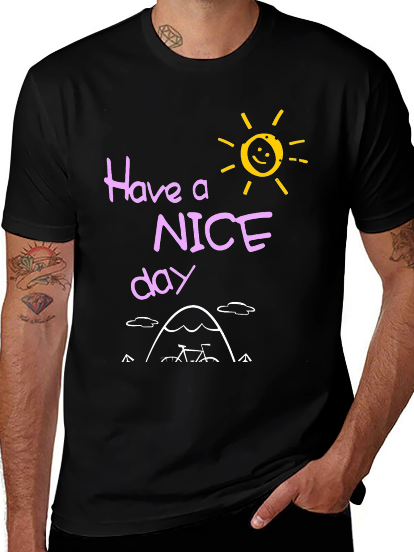 Have a Nice Day Graphic T-Shirt - Black