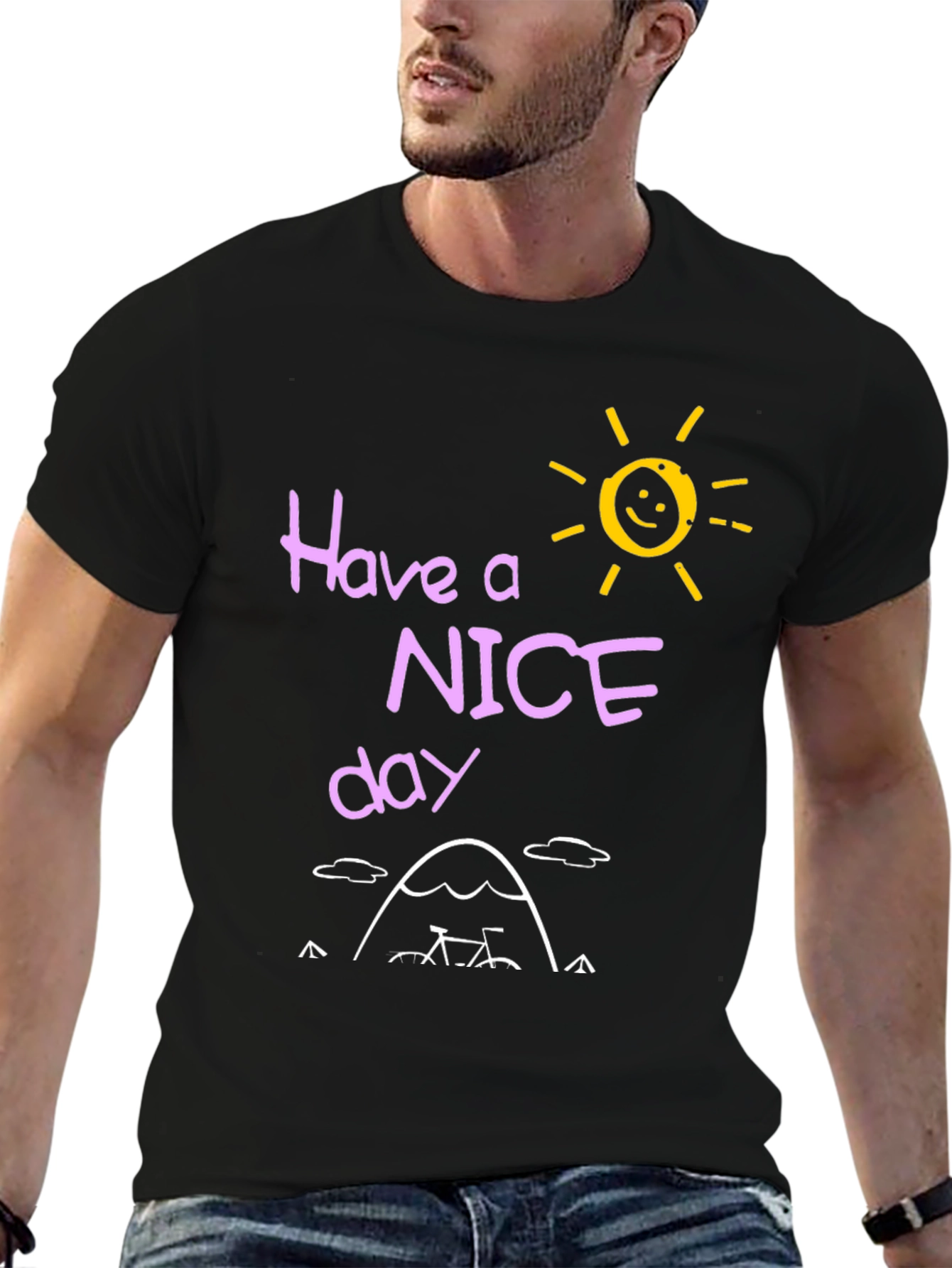 Have a Nice Day Graphic T-Shirt - Black