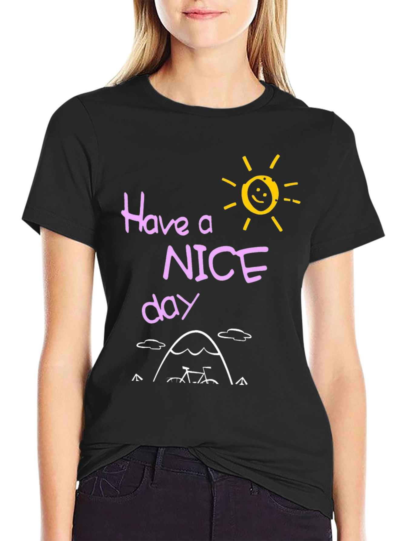 Have a Nice Day Graphic T-Shirt - Black