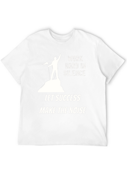 Motivational Black Graphic Tee: Work Hard In Silence