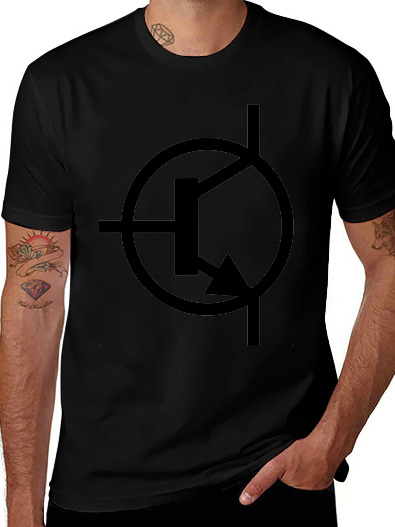 Electronics Circuit Symbol Black T-Shirt