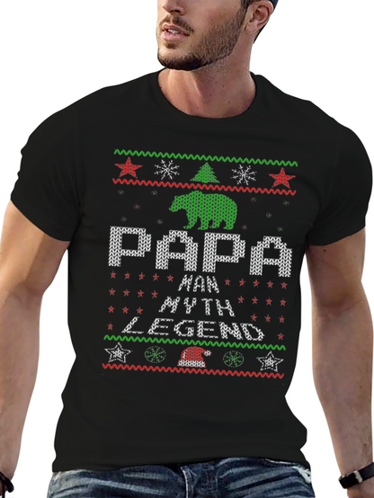 Papa Man Myth Legend Christmas Ugly T-Shirt