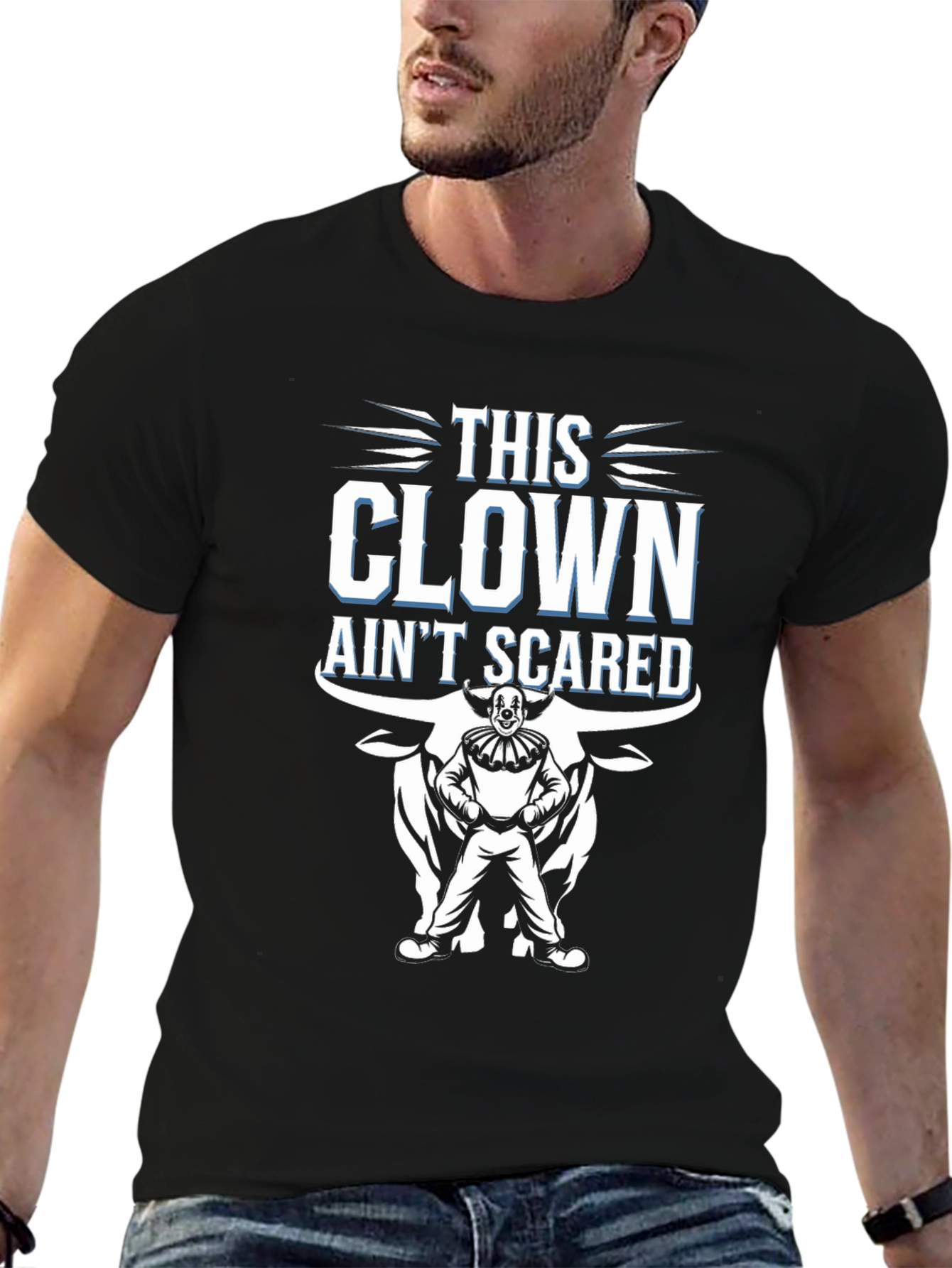 This Clown Aint Scared Mens Black Graphic Tee