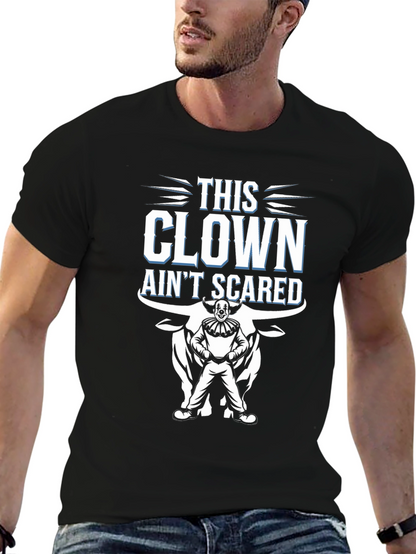 This Clown Aint Scared Mens Black Graphic Tee