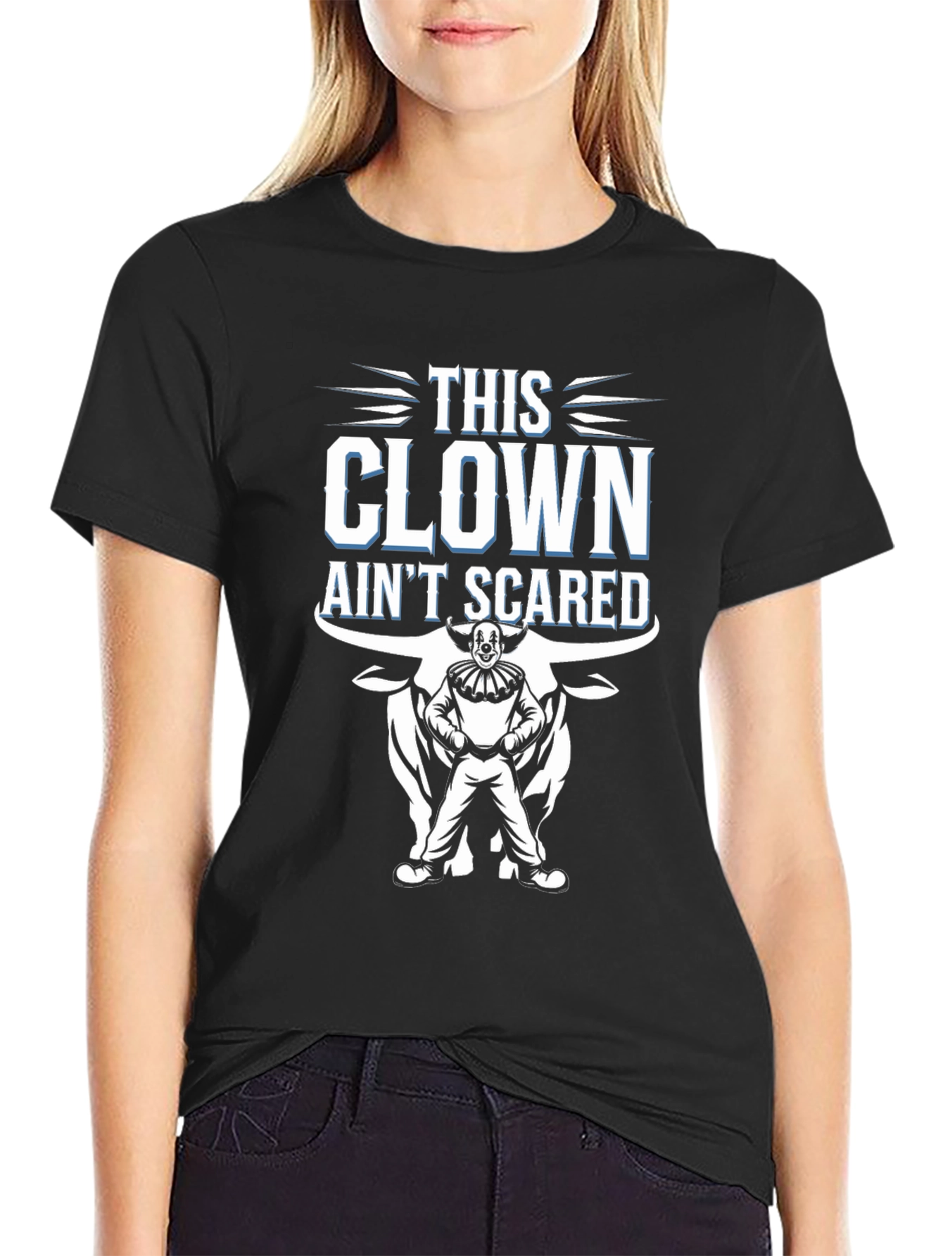This Clown Aint Scared Mens Black Graphic Tee