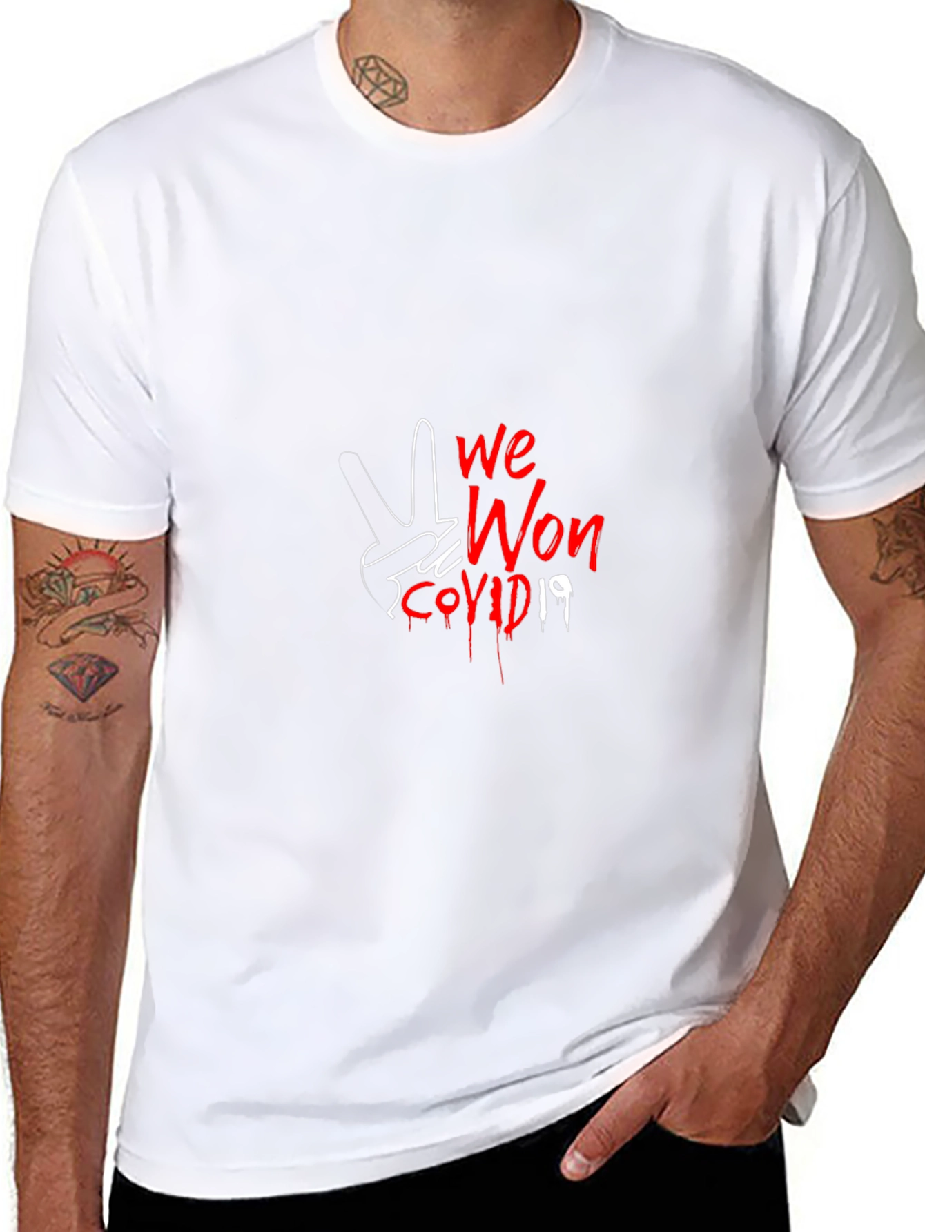 We Won COVID-19 Graphic Tee - Black