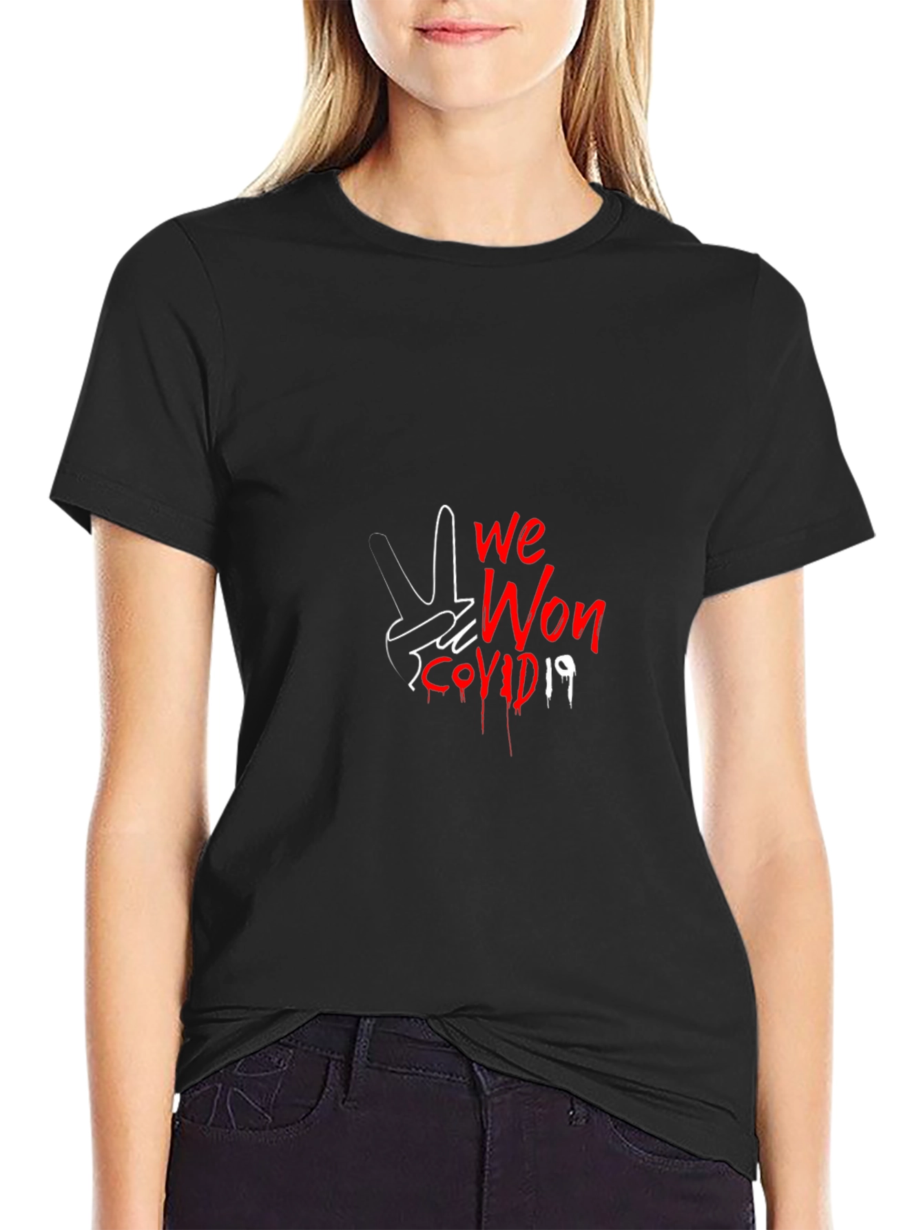 We Won COVID-19 Graphic Tee - Black
