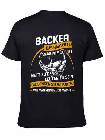 Bäcker Skull Graphic T-Shirt - Bakers Hardest Job