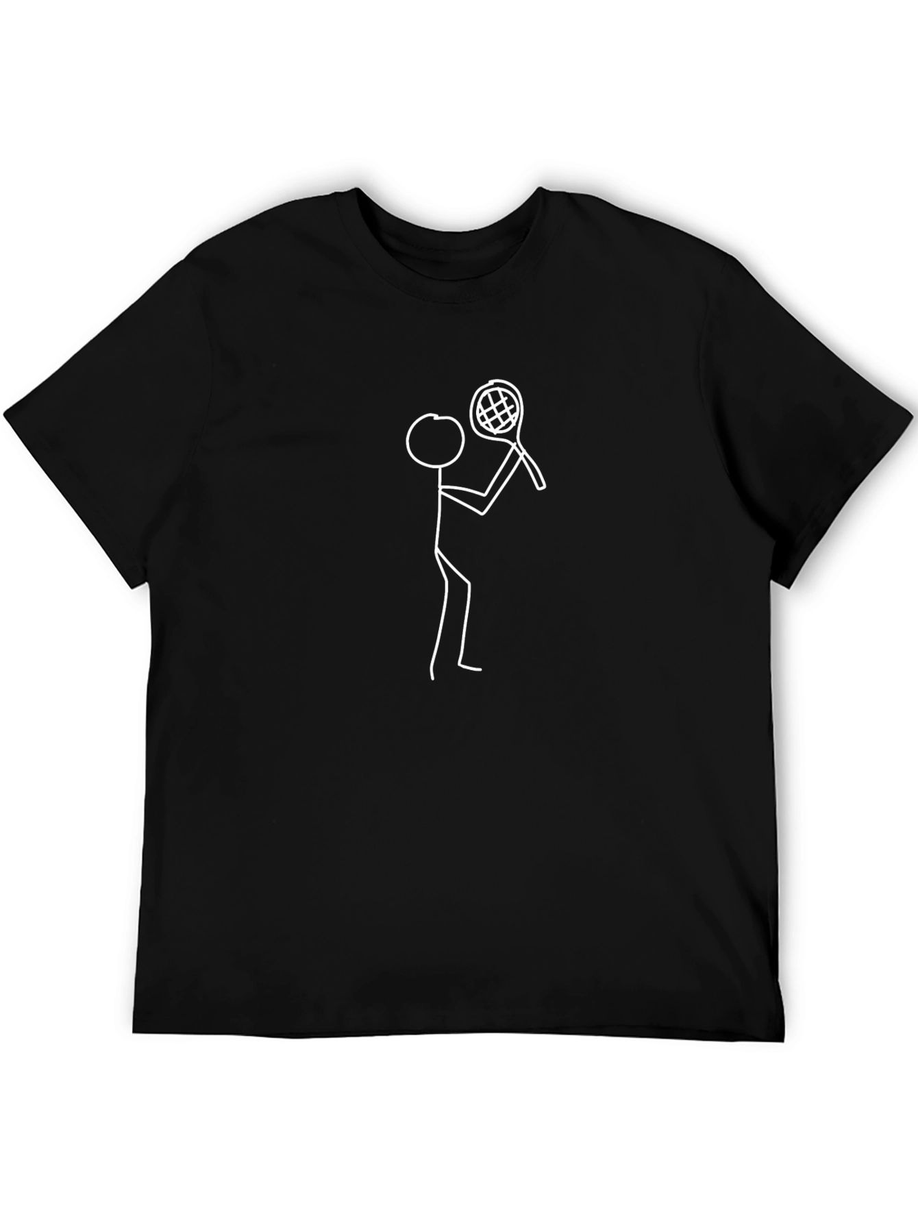 Tennis Stick Figure Graphic Tee - Black