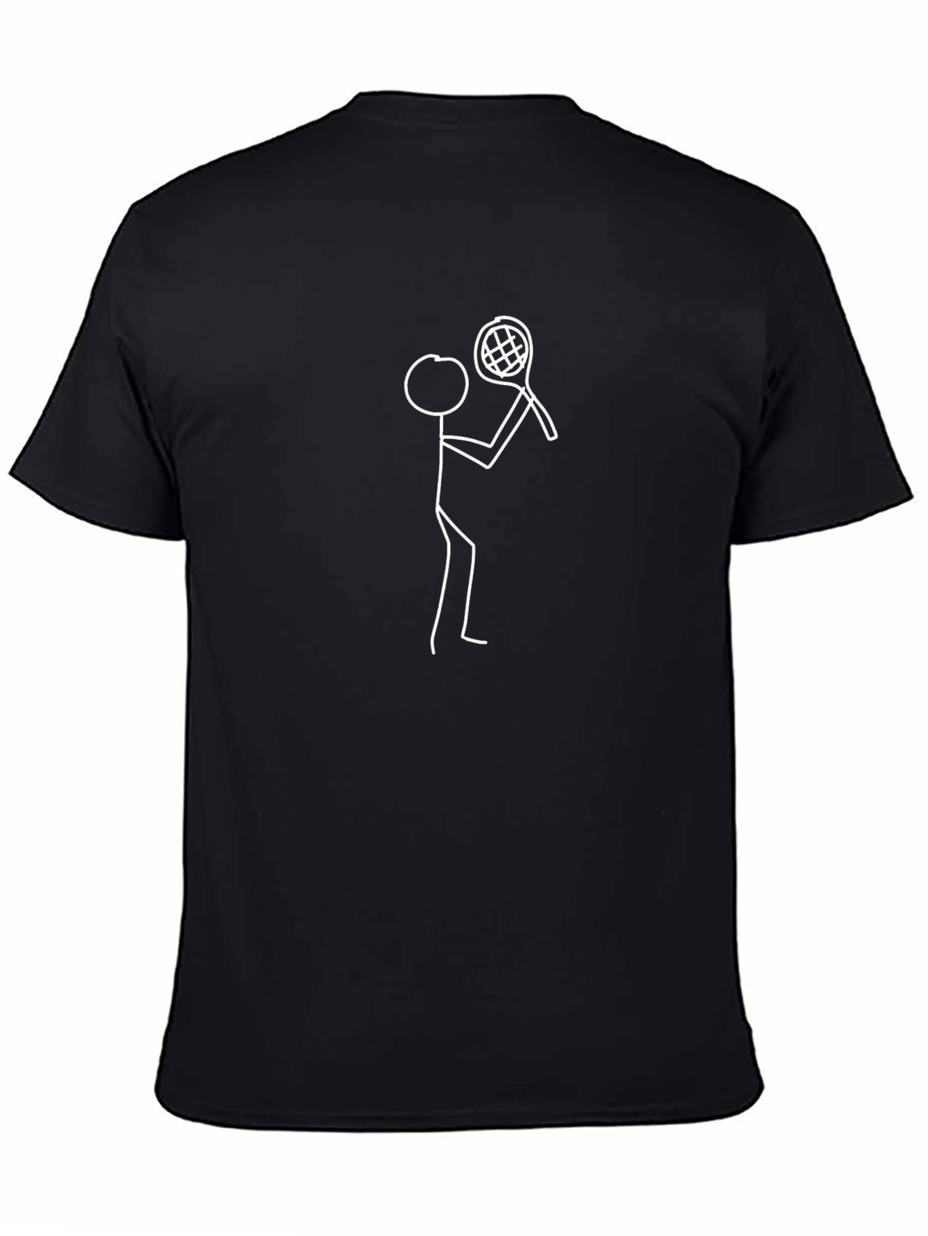Tennis Stick Figure Graphic Tee - Black