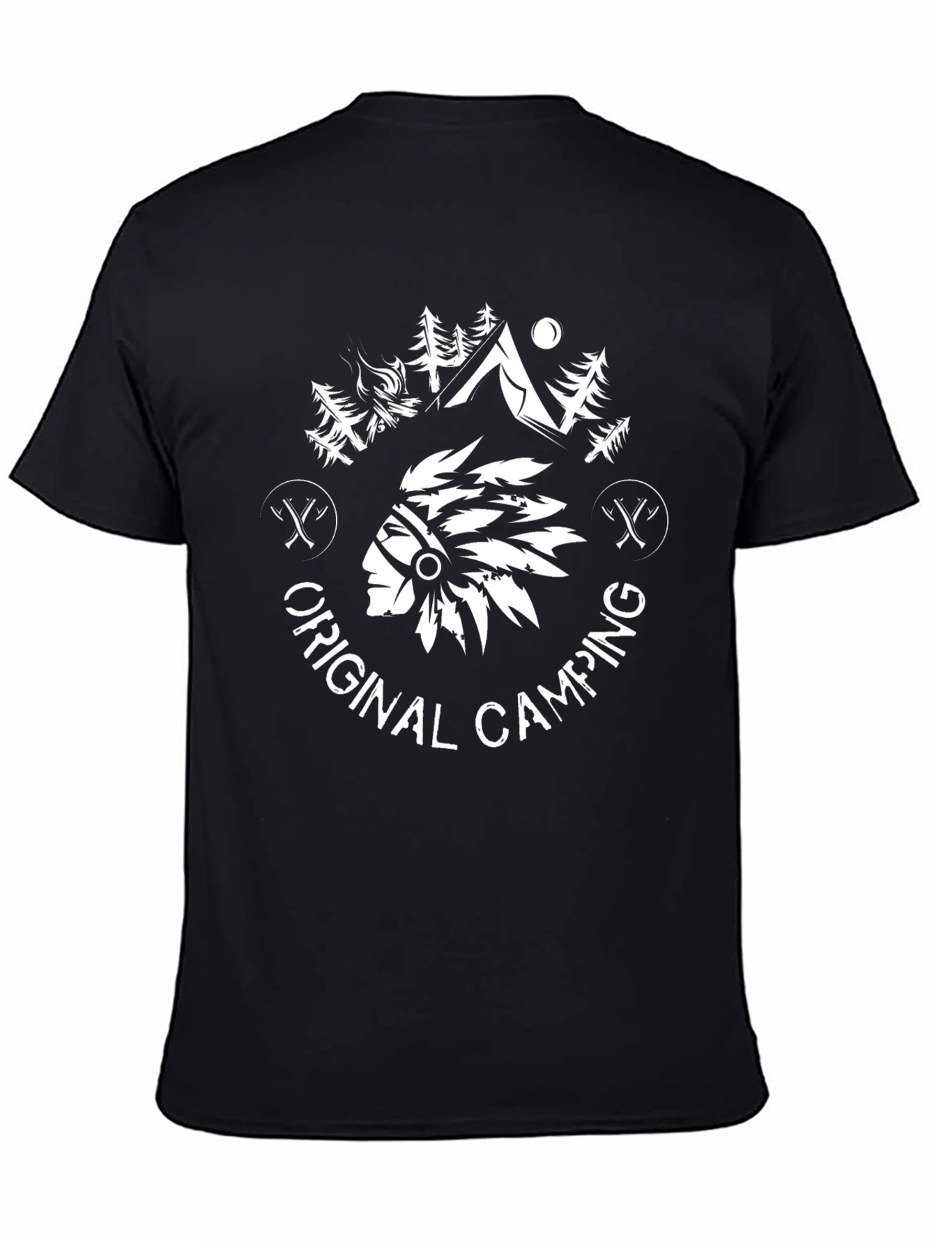 Original Camping Graphic Tee - Black Cotton T-Shirt