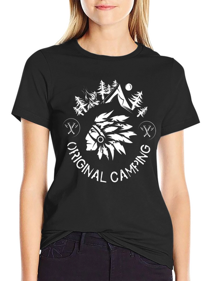 Original Camping Graphic Tee - Black Cotton T-Shirt