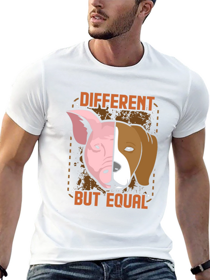 Different But Equal T-Shirt - Pig Dog Graphic Tee