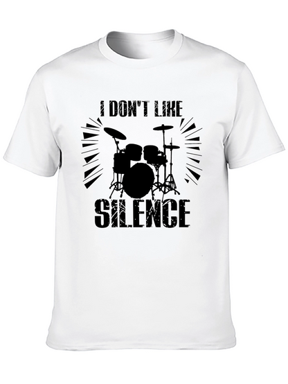 I Dont Like Silence Drum Kit Black T-Shirt