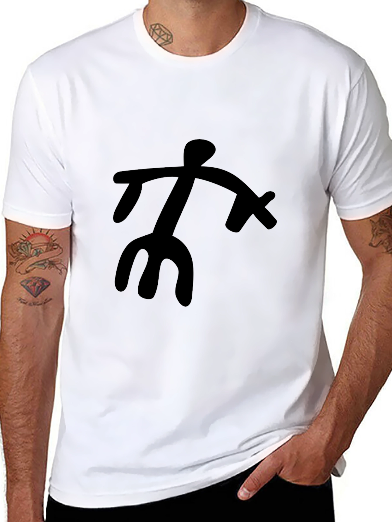 Abstract Figure Black Graphic Tee